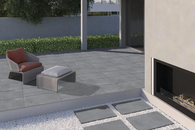 Live cool grey 600x900x20 mm Outdoor Porcelain Tiles Paving £34.99 sq.m Bien