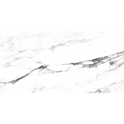 Lucy White polished 60x120 cm marble effect Porcelain Tile from £24.99 sq.m - Vivido Tiles