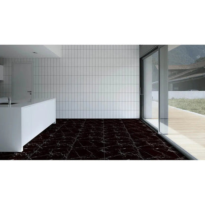 Marquina black 60x60 cm polished Porcelain Tiles from £28.99 sq.m - Vivido Tiles