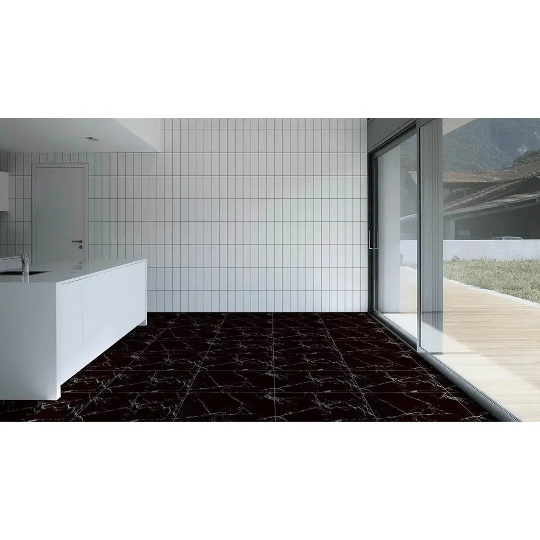 Marquina black 60x60 cm polished Porcelain Tiles from £28.99 sq.m - Vivido Tiles Harrogate 