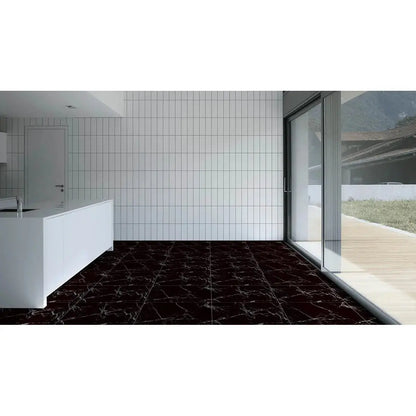 Marquina black 60x60 cm polished Porcelain Tiles from £28.99 sq.m - Vivido Tiles Harrogate 