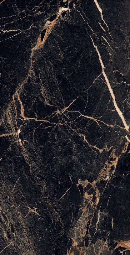 Miracle black & gold polished 60x120 cm marble effect Porcelain Tiles from £24.99 sq.m -Vivido-tiles-uk