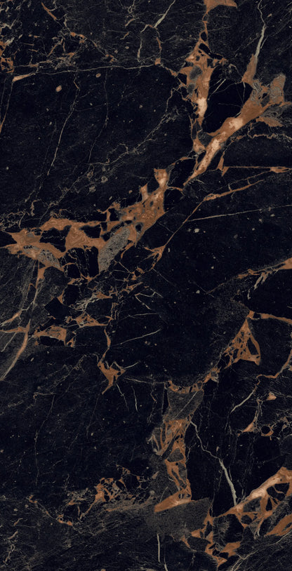 Miracle black & gold polished 60x120 cm marble effect Porcelain Tiles from £24.99 sq.m Arts