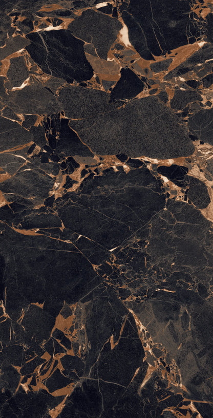 Miracle black & gold polished 60x120 cm marble effect Porcelain Tiles from £24.99 sq.m Arts