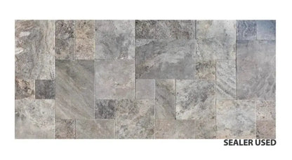 Natural Stone Silver Travertine Multi size 14.84 sq.m £799 vivido-tiles-uk