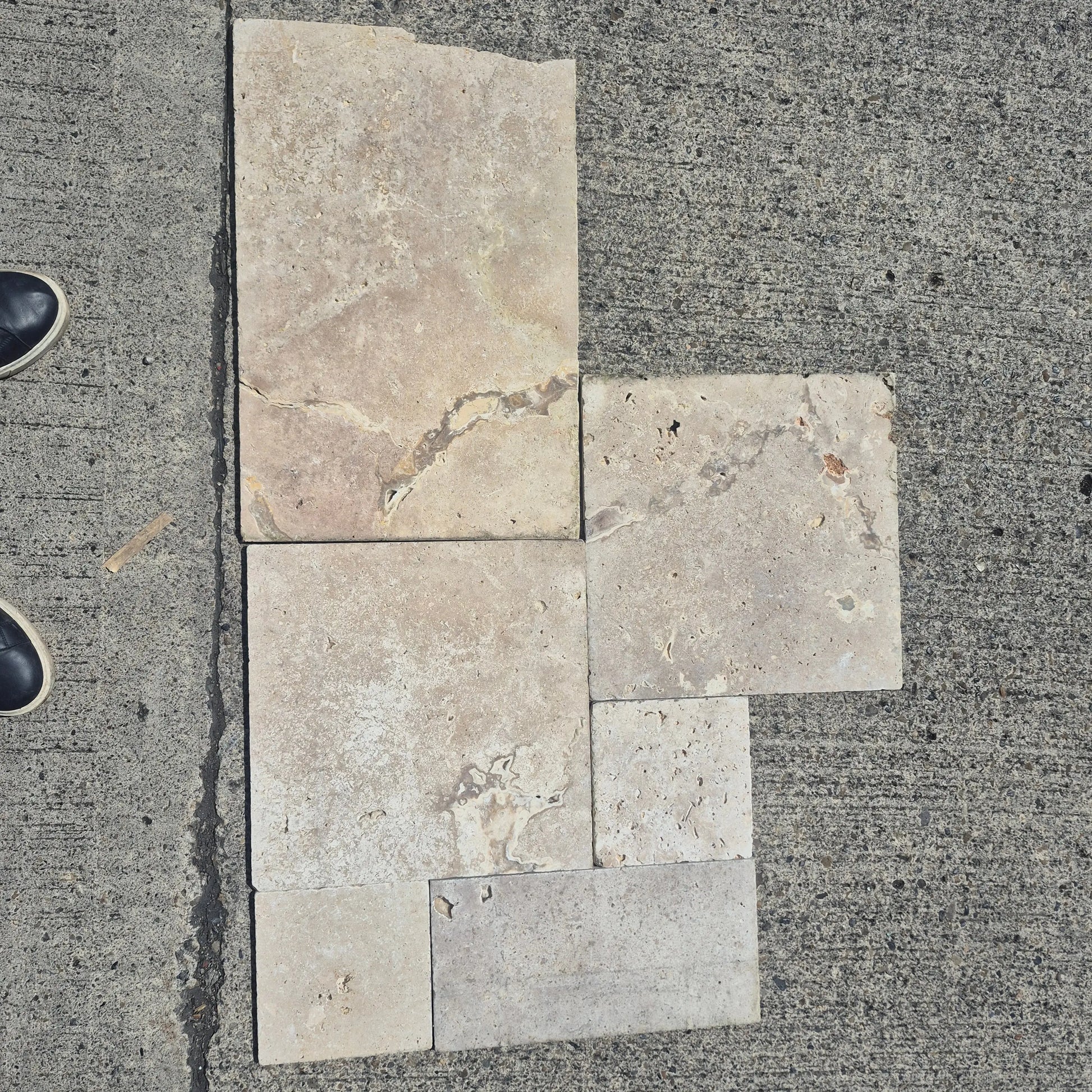 Natural Stone Tumbled Modular French Pattern Travertine from £19.99 sq.m imp