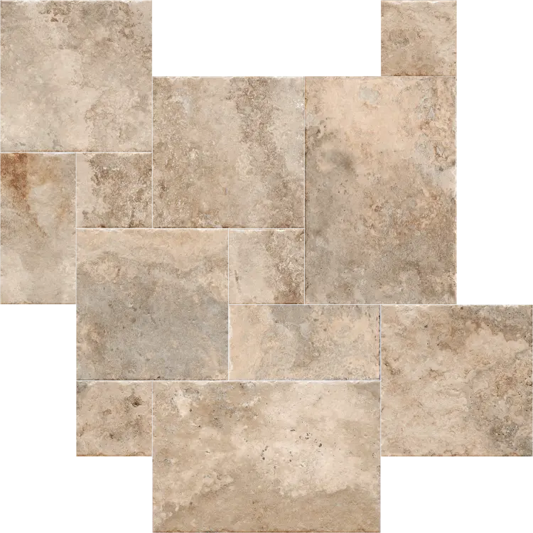 Natural Stone Tumbled Modular French Pattern Travertine from £19.99 sq.m imp