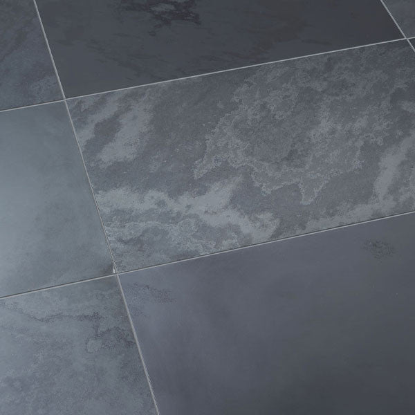 Natural stone Raven Black honed slate 400x400x10 Vivido Tiles