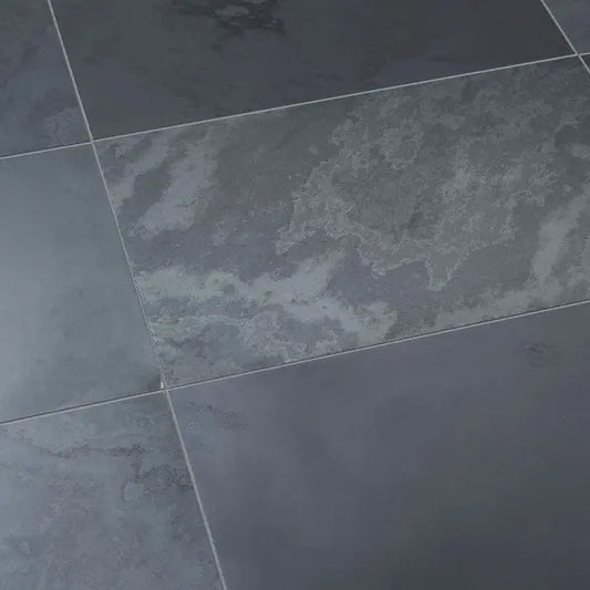 Natural stone Raven Black honed slate 400x400x10 Vivido Tiles