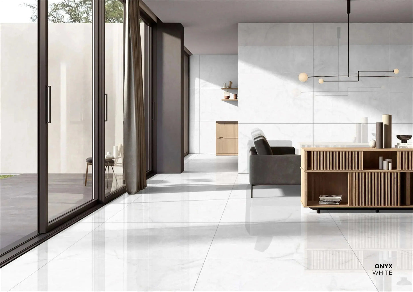 ONYX WHITE 60 x 120 cm 9 mm Full Polished Porcelain Tile £27.99 Vivido tiles Harrogate 