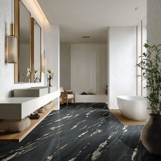 Obsidian Multi Polished Carving Porcelain Tiles 60x120 from £32.99 sq.m DS