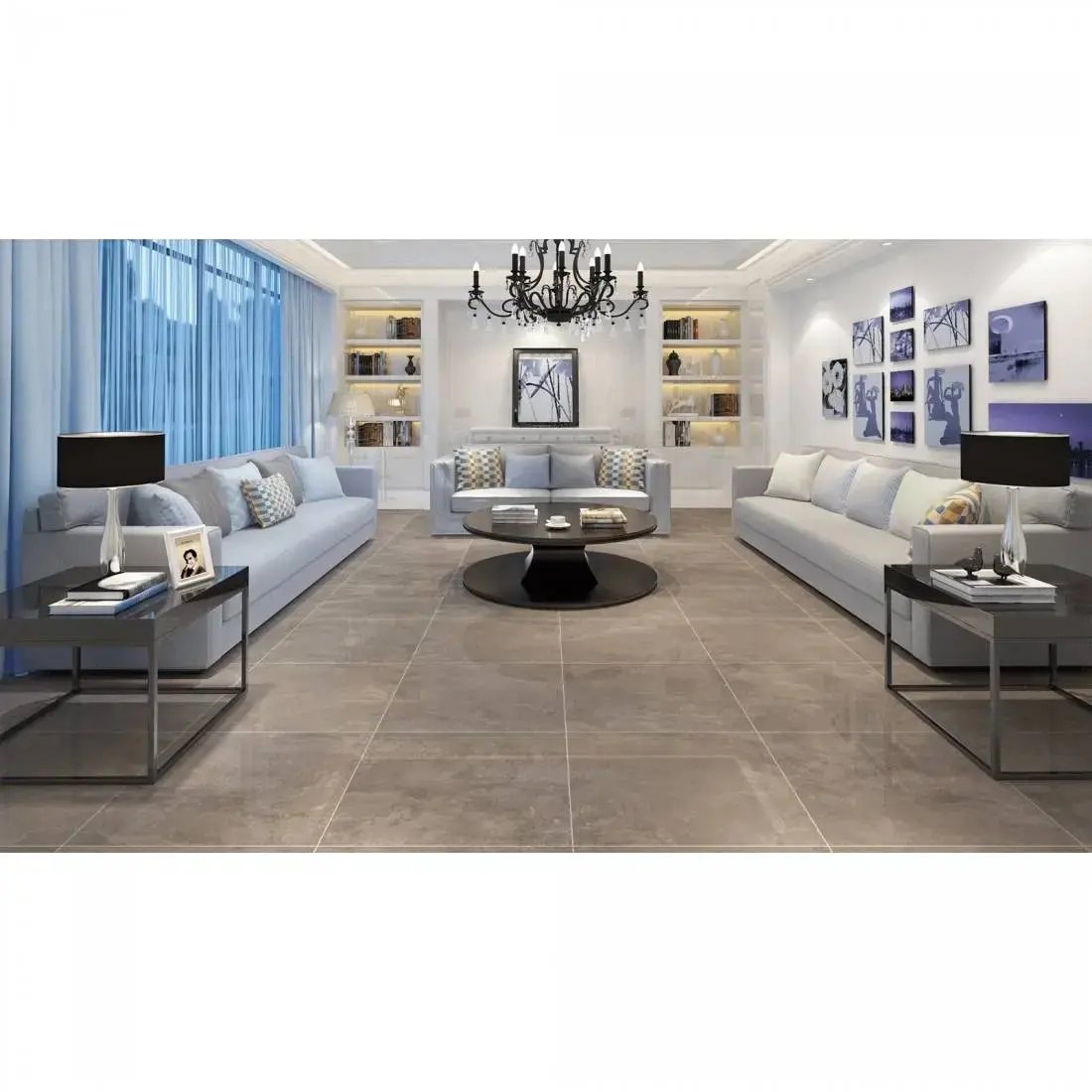 Ocean Gris Concrete effect Matt 60x60 cm Porcelain Tiles from £26.99 sq.m DS