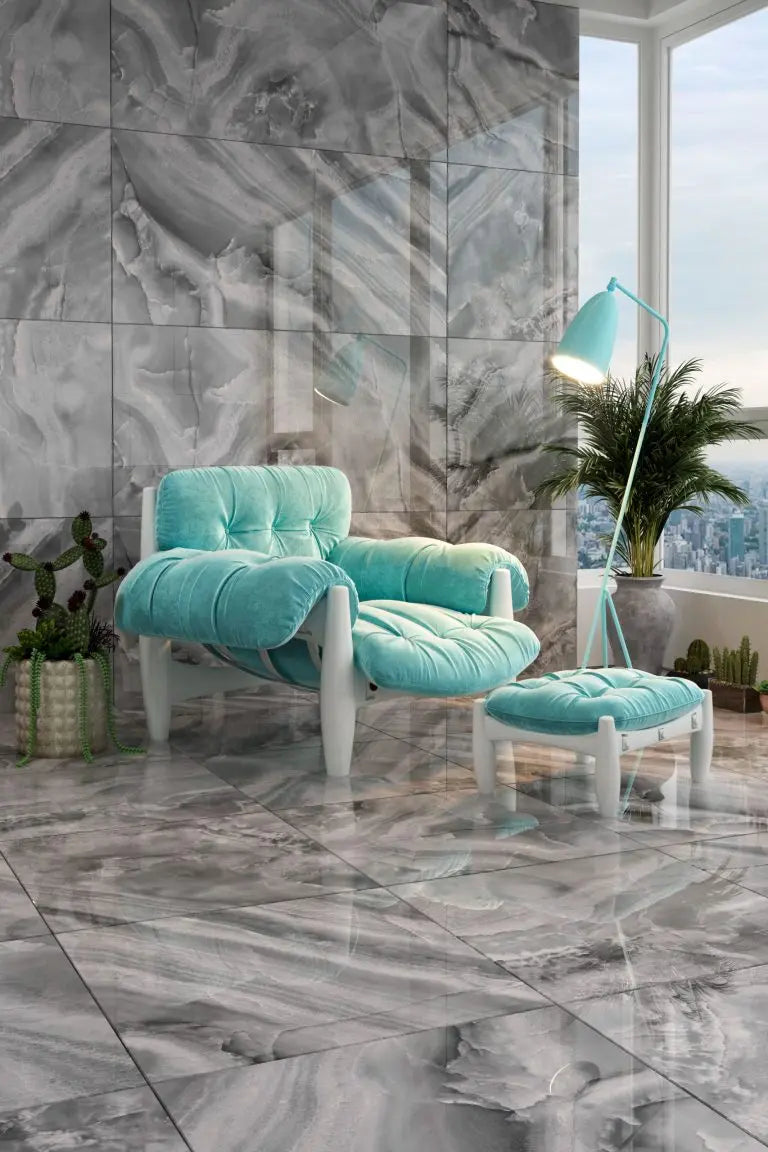 Olbia polished 60x120 cm marble effect Porcelain Tiles from £23.99 sq.m Bien