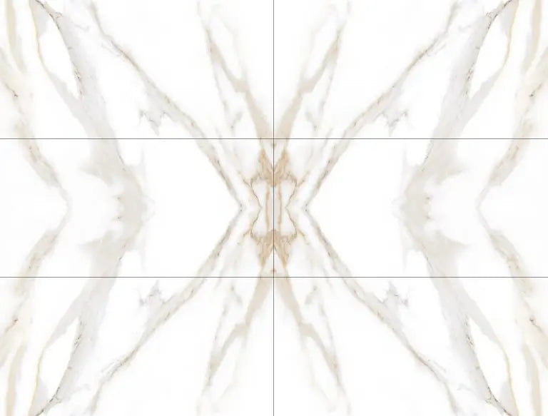 One set ( 9 Tiles ) bookmatch 60 x 120 cm 7mm Full Polished Porcelain feature wall Tiles - Vivido Tiles