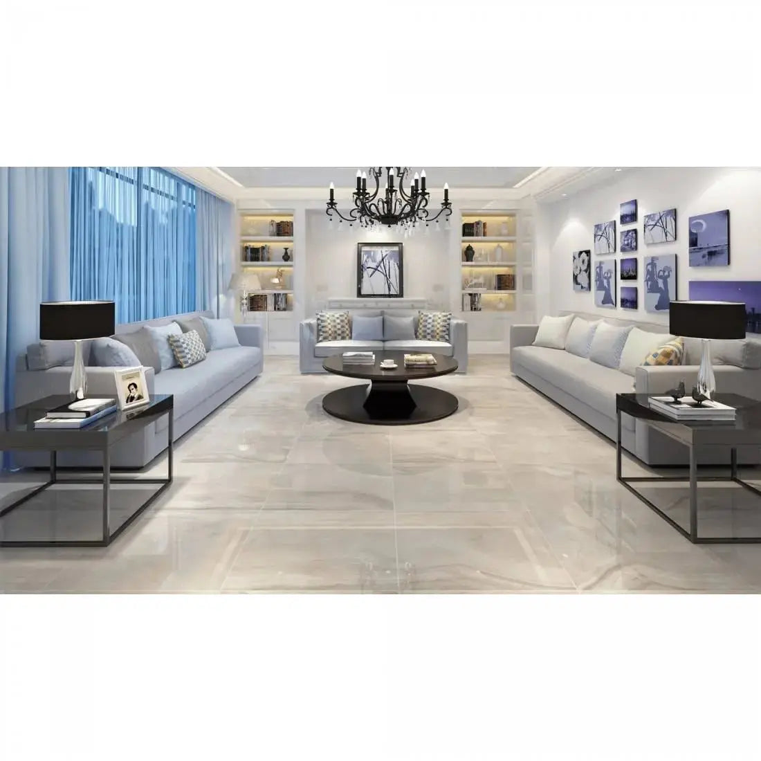 Onyx Gris 60x60 cm  Polished Porcelain Tiles from £19.99 sq.m Vivido Tiles Uk 