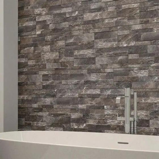 Oswald Grey Split Face Matt Porcelain Wall 150x610 mm Porcelain feature wall tiles £59.99 sq.m Vero