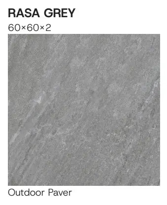 Outdoor Porcelain Tile Rasa Grey 600x600x20mm Bien