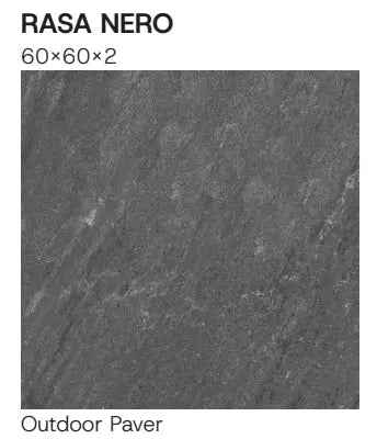 Outdoor Porcelain Tile Rasa Nero 600x600x20mm Bien