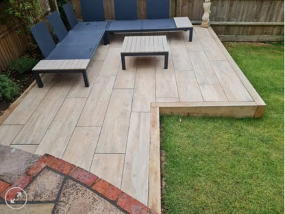 Outdoor Porcelain Tile wood effect Islay Elm 300x1200x20mm Bien