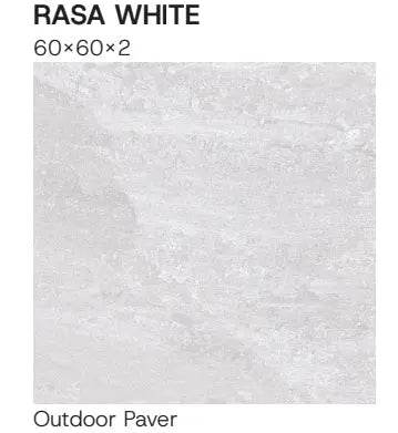 Outdoor Porcelain tile Rasa White 600x600x20mm Bien