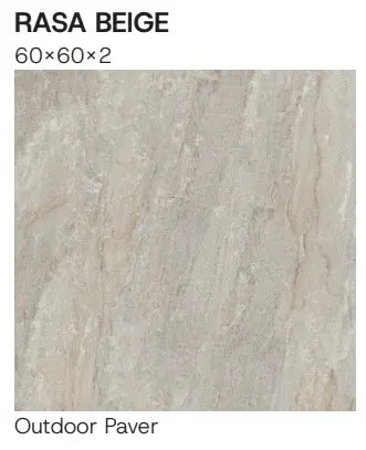 Outdoor porcelain Tile Rasa Beige 600x600x20mm Bien