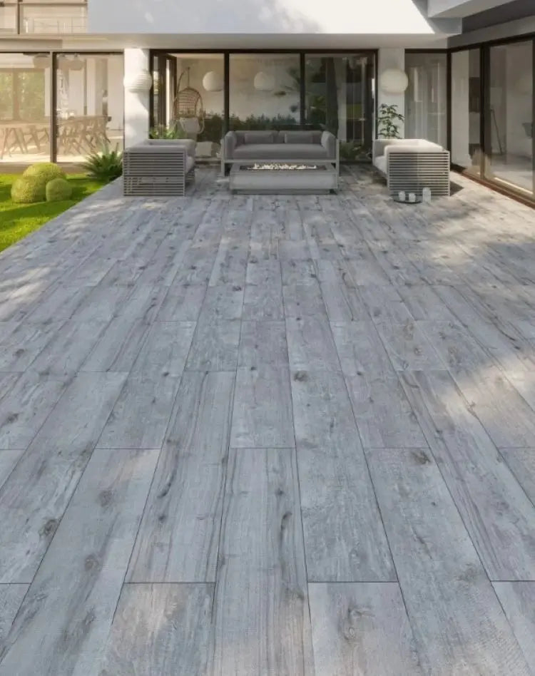 Outdoor porcelain Tile wood effect Arno Ash 300x1200x20mm Bien