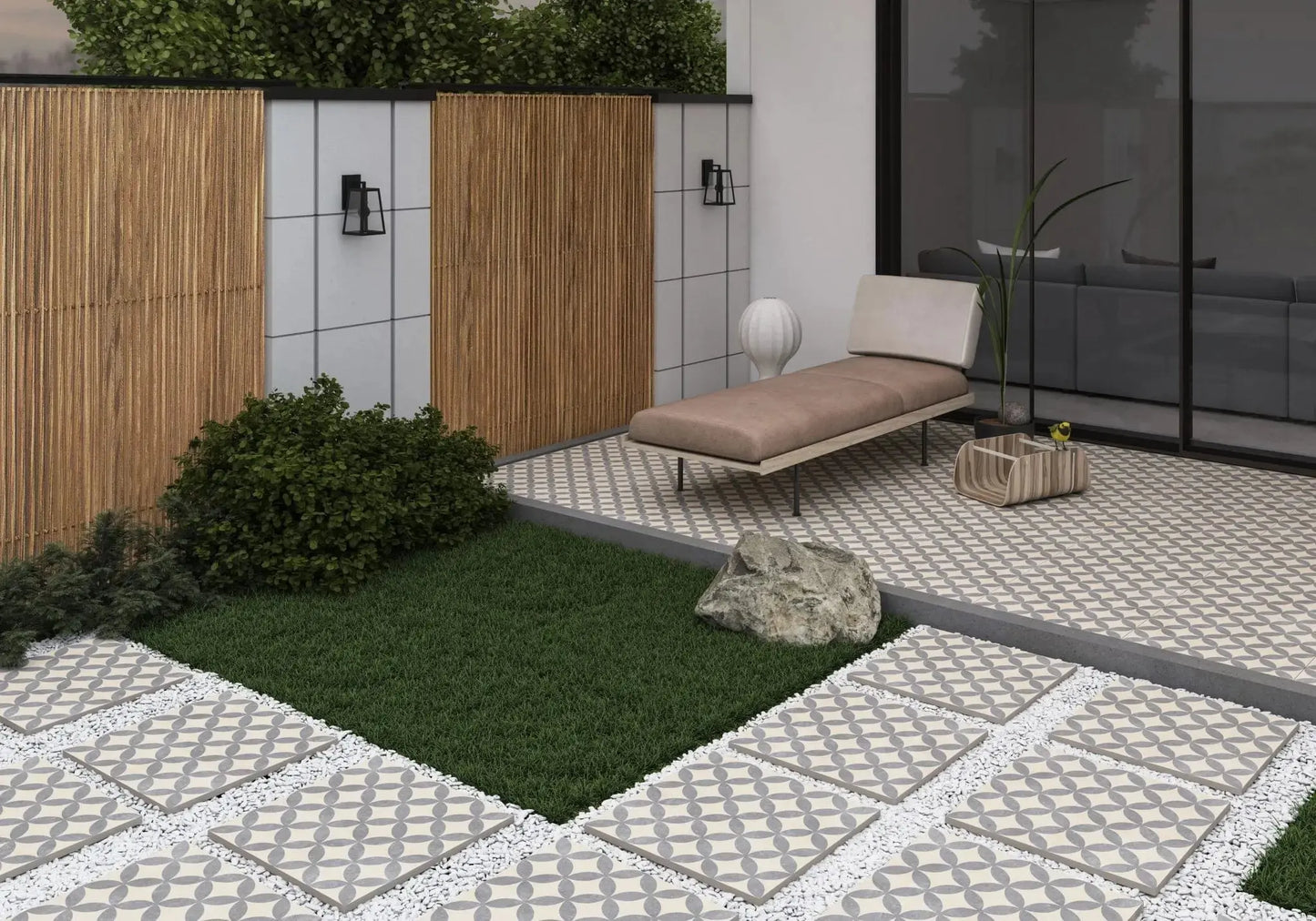 PALLET of 600x600x20 mm Ark fiore Decor Anti Slip R11  Porcelain Tile.£37.99 sq.m Vivido Tiles Uk 