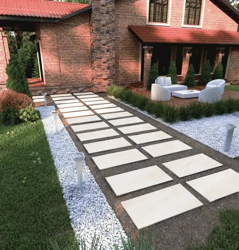 PALLET of Gronak White 600x1200x20 mm Outdoor Porcelain Paving £38.50 sq.m Vivido Tiles Uk 