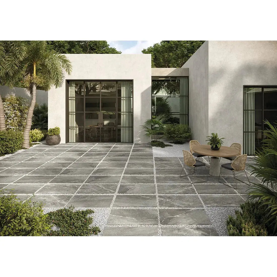 Bodo Anthracite 600x900x20mm Outdoor Porcelain Paving £32 sq.m Vivido Tiles Uk 