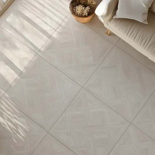 Par White WOOD EFFECT Porcelain Tiles 60x60 cm £26.99 s.q.m IMP