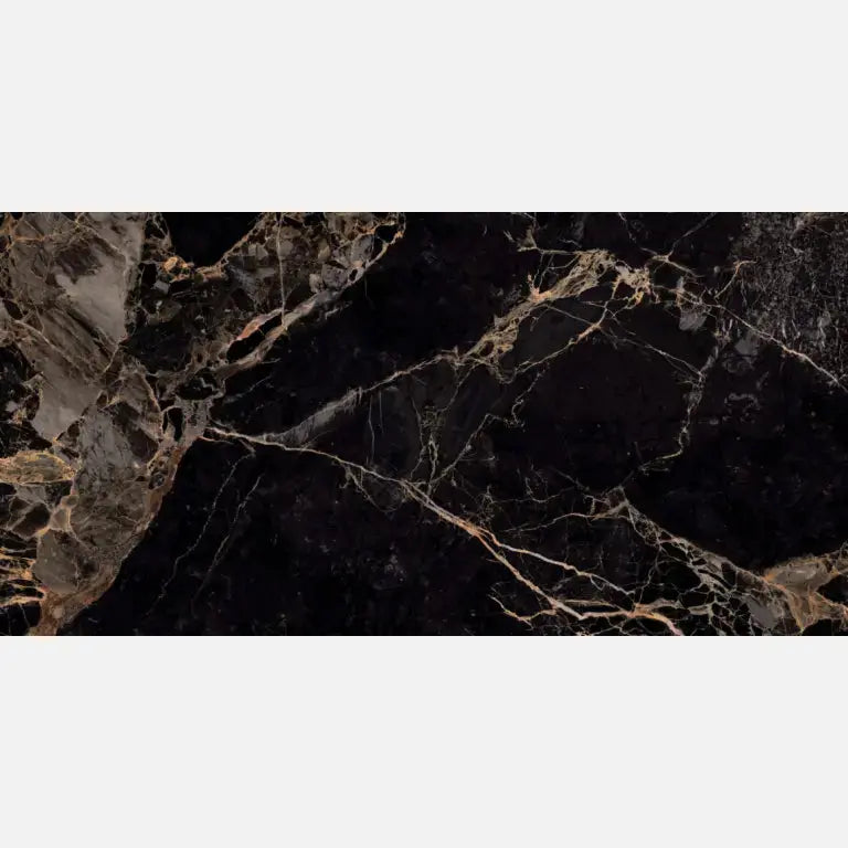 Porcelain Tiles Jadore black Gold polished 60x120x0.7 cm marble effect wall and floor