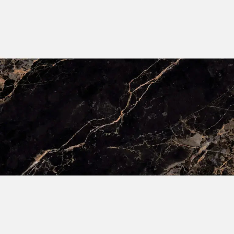 Porcelain Tiles Jadore black Gold polished 60x120x0.7 cm marble effect wall and floor