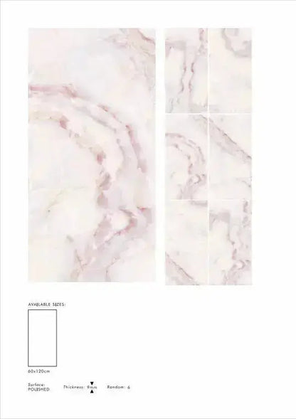ONYX PINK  60 x 120 cm 9 mm Full Polished Porcelain Tile £27.99 vivido-tiles-uk