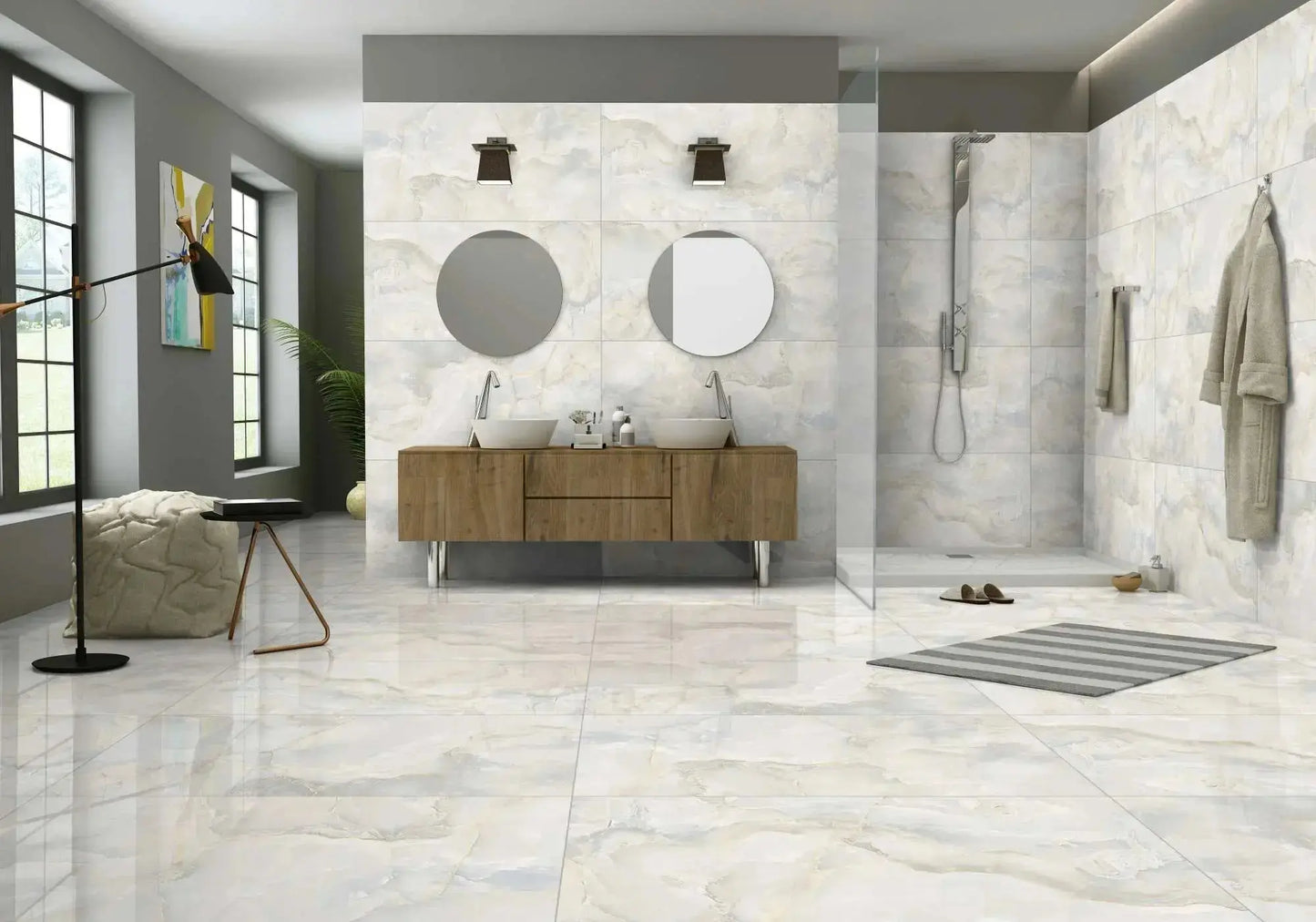 R ONYX SKY 60x60 cm Polished Porcelain Tile from £19.99 sq.m Vivido Tiles Uk 