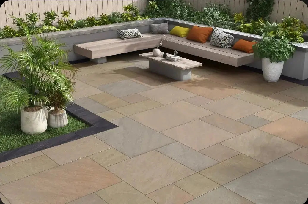 Raj Green 600x900x20 mm Outdoor Porcelain Tiles Paving slabs ONLY £27.99 sq.m Vivido Tiles Uk 