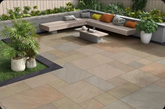 Raj Green 600x900x20 mm Outdoor Porcelain Tiles Paving slabs ONLY £27.99 sq.m Vivido Tiles Uk 