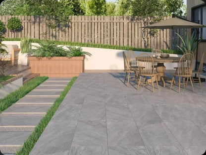 Rasa Grey 600x900x20 mm Outdoor Porcelain Tiles Paving slabs ONLY £27.99 sq.m Vivido Tiles Uk 