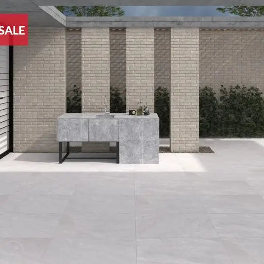 Rasa White 600x600x20mm Outdoor Porcelain Tiles from £32.99 sq.m Bien
