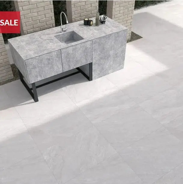 Rasa White 600x600x20mm Outdoor Porcelain Tiles from £32.99 sq.m Bien