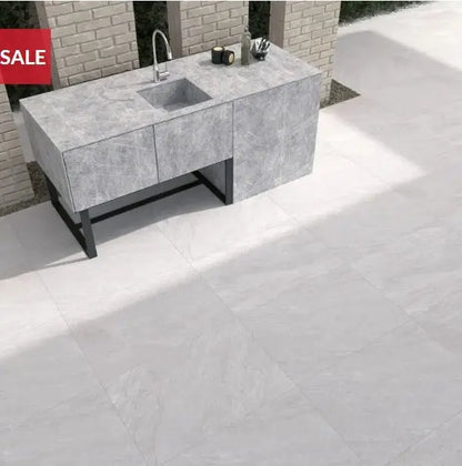 Rasa White 600x600x20mm Outdoor Porcelain Tiles from £32.99 sq.m Bien