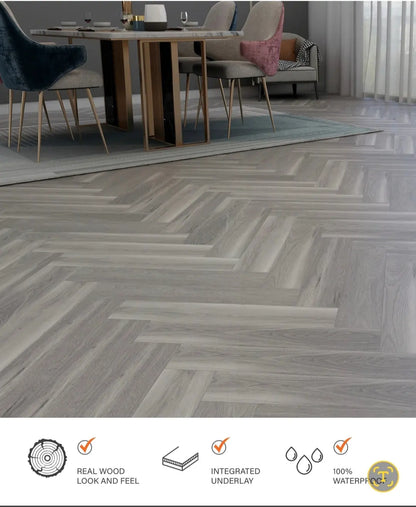 SHAD OAK ESTILO HARDCORE SPC Flooring | Herringbone from £19.99 sq.m Likewise