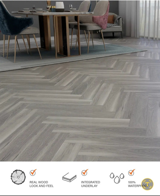 SHAD OAK ESTILO HARDCORE SPC Flooring | Herringbone from £19.99 sq.m Likewise