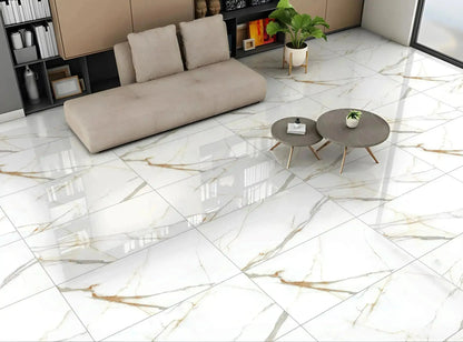 SPLENDID GOLD  60 x 120 cm 9 mm Full Polished Porcelain Tile £27.99 vivido-tiles-uk