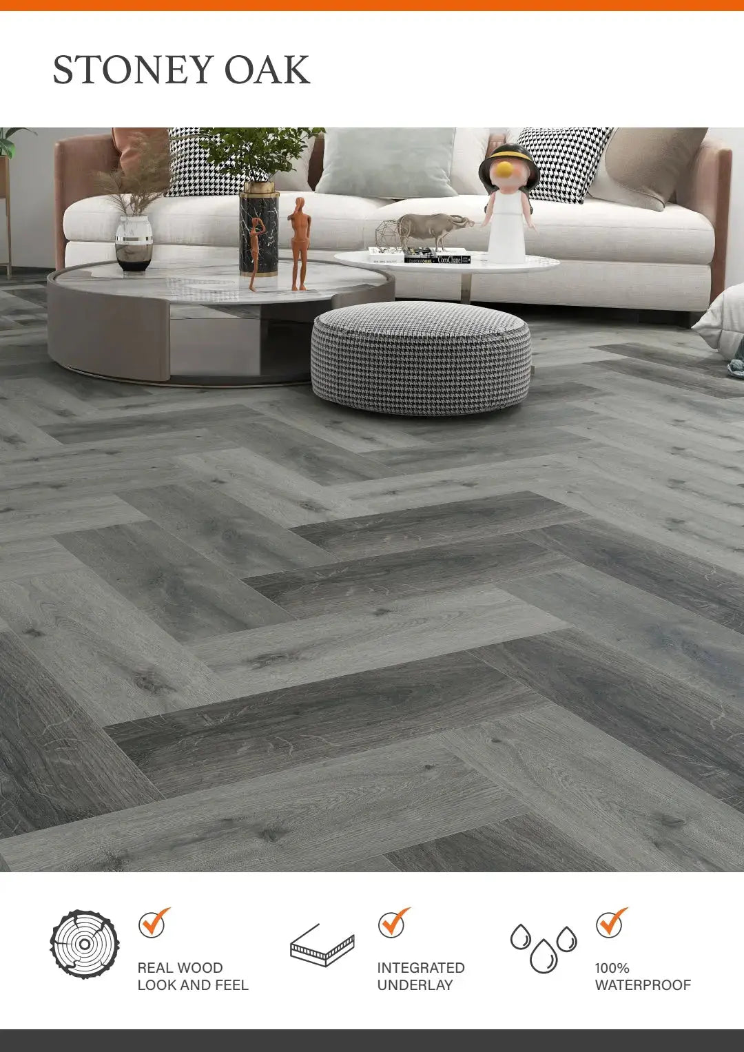 STONE OAK ESTILO HARDCORE SPC Flooring | Herringbone from £19.99 sq.m vivido-tiles-uk