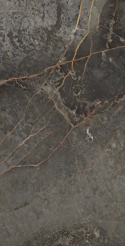 STORIA dark green polished 60x120 cm marble effect Porcelain Tiles from £25.99 sq.m -Vivido-tiles-uk