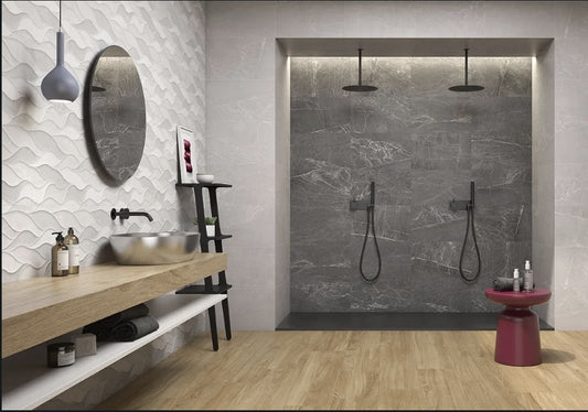 MEGA SALE, Charcoal Ceramic wall tiles Tile 33x55 cm from ONLY £12.99 sq.m