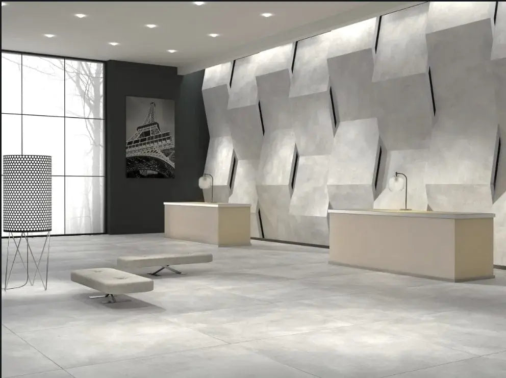 Vista Grey Semi Polished Porcelain Tile 80x80 cm and 120x120 cm IMP