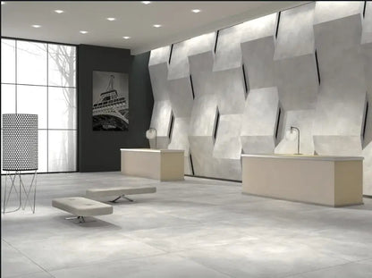 Vista Grey Semi Polished Porcelain Tile 80x80 cm and 120x120 cm IMP