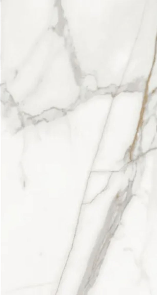 Marble Grey/Gold Polished 30x60 cm Gloss Ceramic Wall Tile (£16.50 sq.m pallet price)