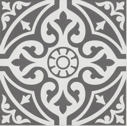 Patterned Black Retro Style Porcelain Tile 33x33 cm from £17.60 sq.m imp